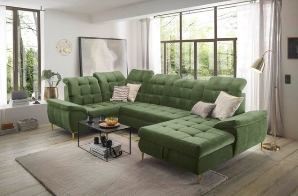 ED EXCITING DESIGN Wohnlandschaft Valtura, mit Schlaffunktion, Bettkasten, Kopflehnenfunktion