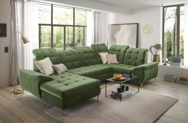 ED EXCITING DESIGN Wohnlandschaft Valtura, mit Schlaffunktion, Bettkasten, Kopflehnenfunktion